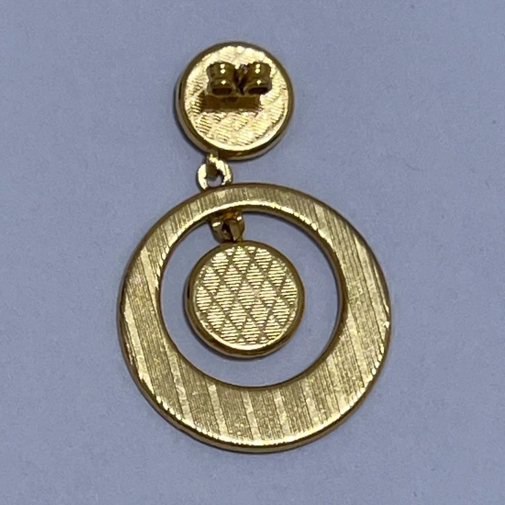 Large Damascene Earrings - Picture 3 of 4